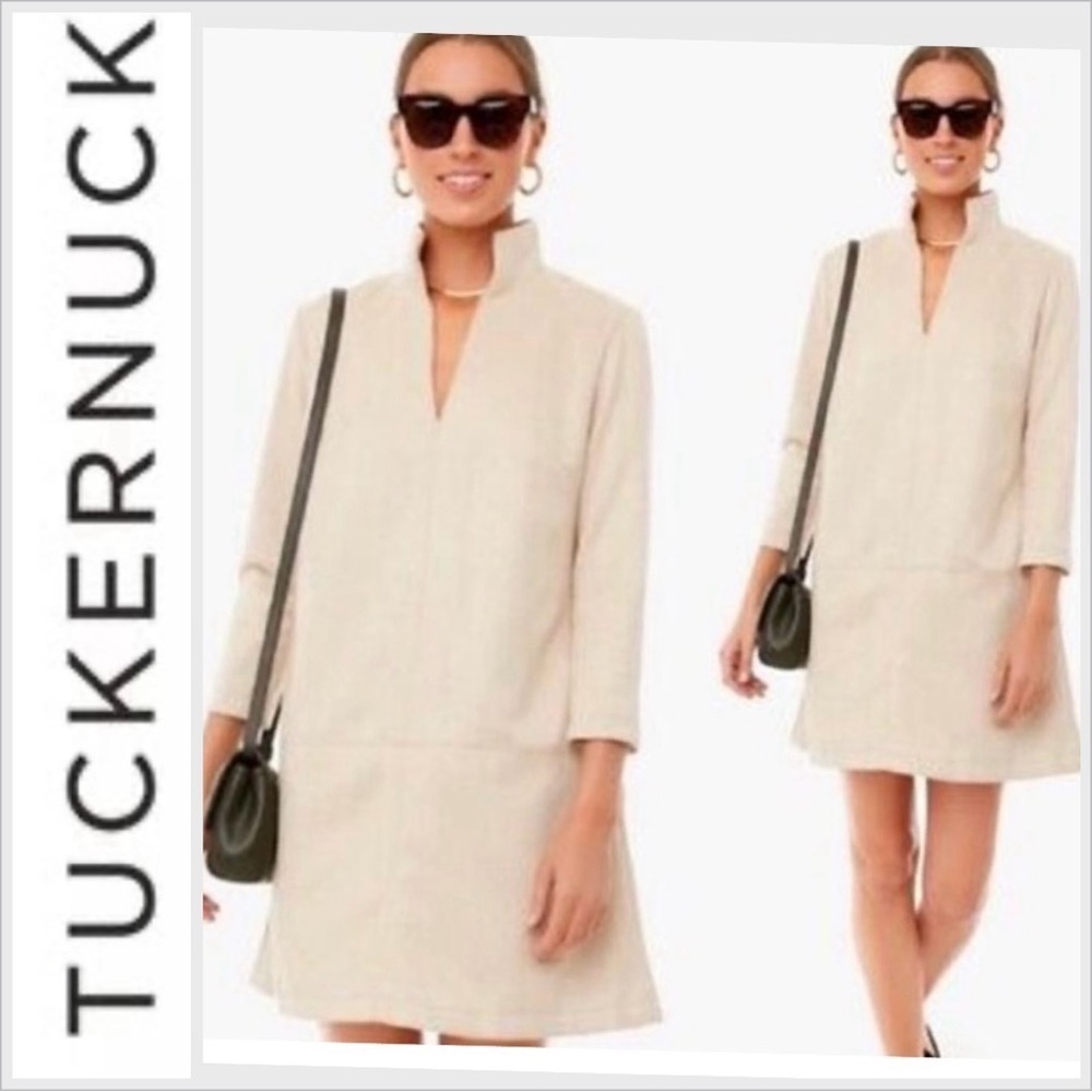 Tuckernuck Clifton Dress faux suede camel S